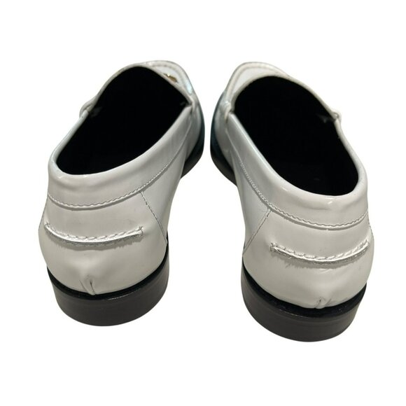 Versace $775 White Leather Loafers Gold Medusa Hardware Size 37.5 7.5 - Picture 4 of 9